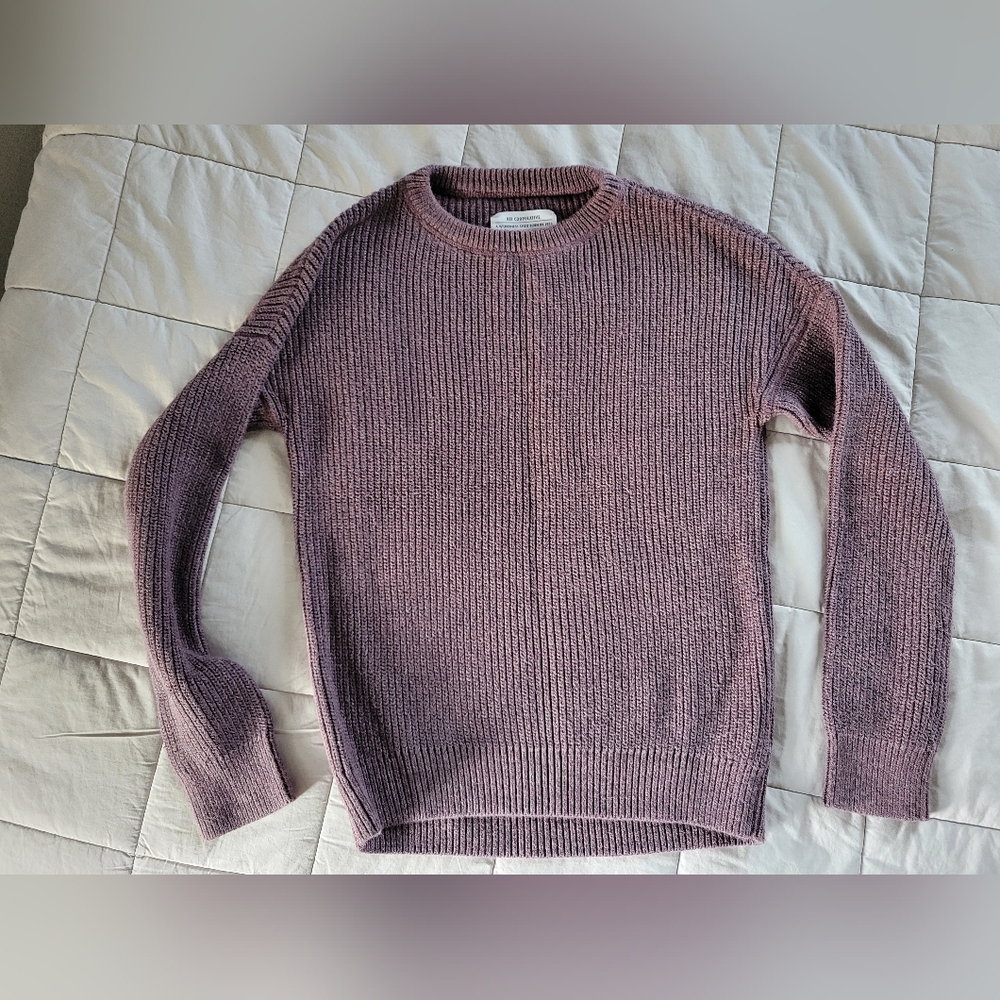 REI co-op thick knit brown cotton fisherman sweater womens XS